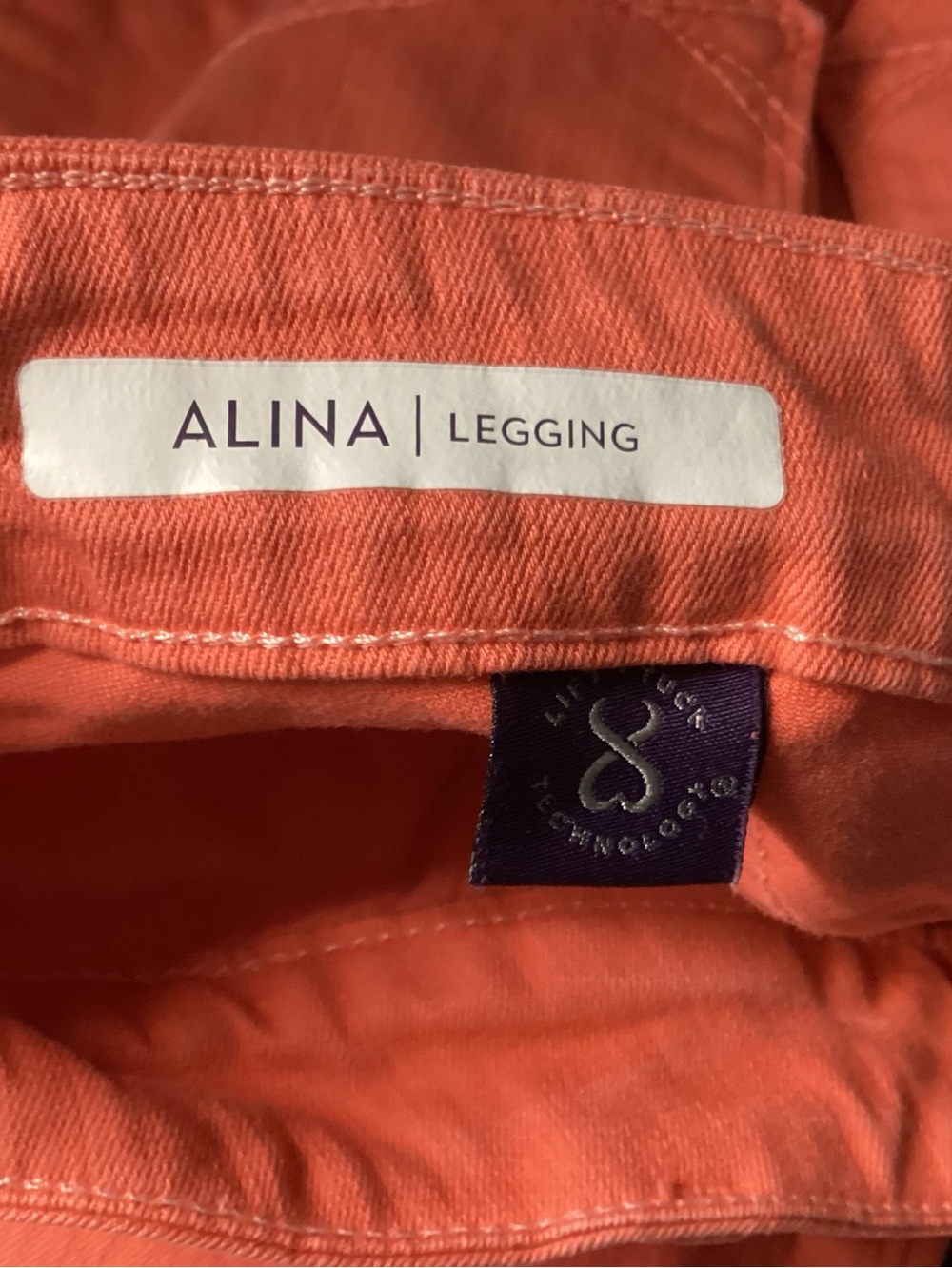 NYDJ Alina Orange Coral Denim Leggings 10P - Picture 9 of 11